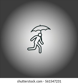 running man with umbrella 