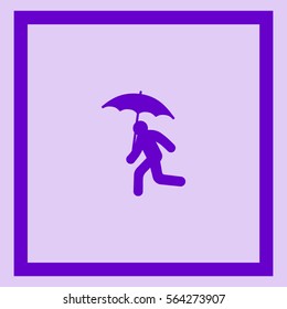 running man with umbrella 