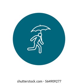 running man with umbrella 