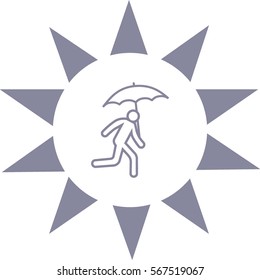 running man with umbrella 