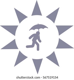running man with umbrella 