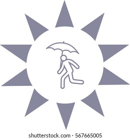 running man with umbrella 