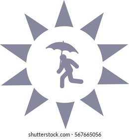 running man with umbrella 