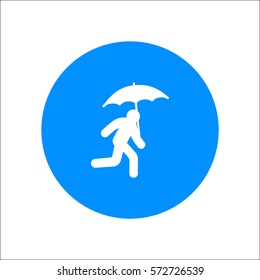 running man with umbrella 