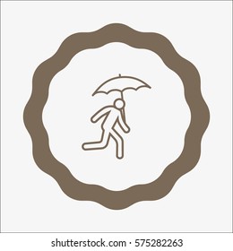 running man with umbrella 