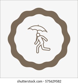 running man with umbrella 