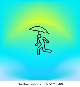 running man with umbrella 
