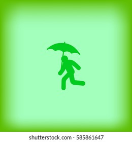 running man with umbrella 