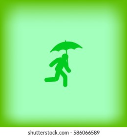 running man with umbrella 