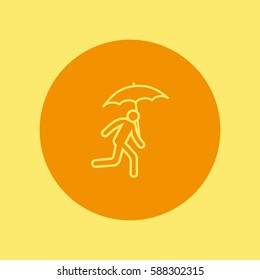 running man with umbrella 