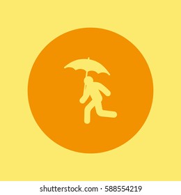 running man with umbrella 