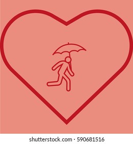 running man with umbrella 