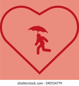 running man with umbrella 