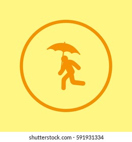running man with umbrella 