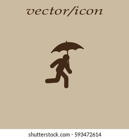 running man with umbrella 