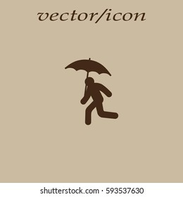 running man with umbrella 