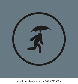 running man with umbrella 