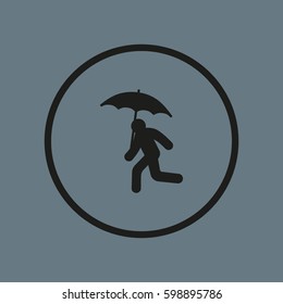 running man with umbrella 