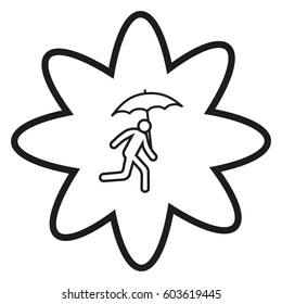 running man with umbrella 