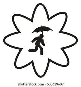 running man with umbrella 