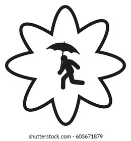 running man with umbrella 