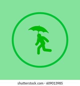 running man with umbrella 