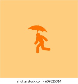 running man with umbrella 