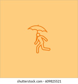 running man with umbrella 