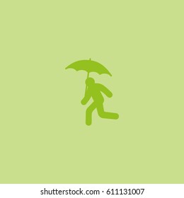 running man with umbrella 