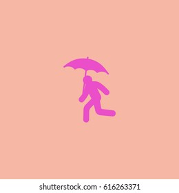 running man with umbrella 