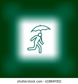 running man with umbrella 