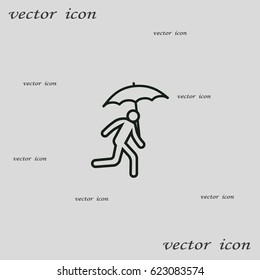 running man with umbrella 