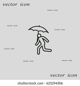running man with umbrella 