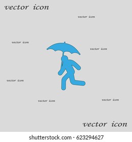 running man with umbrella 
