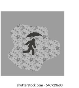 running man with umbrella 