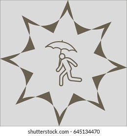running man with umbrella 
