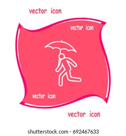 running man with umbrella 