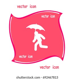 running man with umbrella 