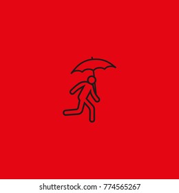 running man with umbrella 