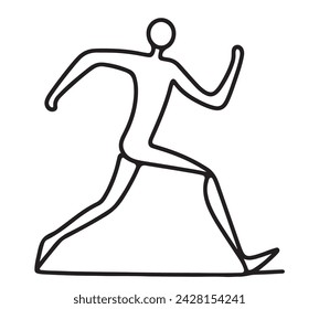 Running man vector, abstract running person silhouette symbol, modern simple sprinter trail shape