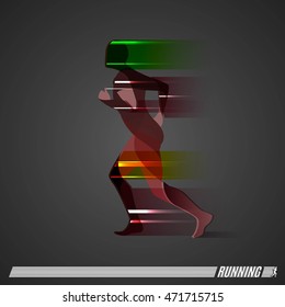 Running man vector colorful icon