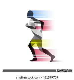 Running man vector colorful icon