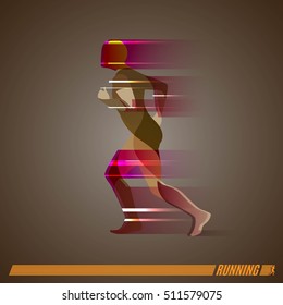 Running man vector colorful icon