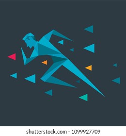 Running man vector drawing