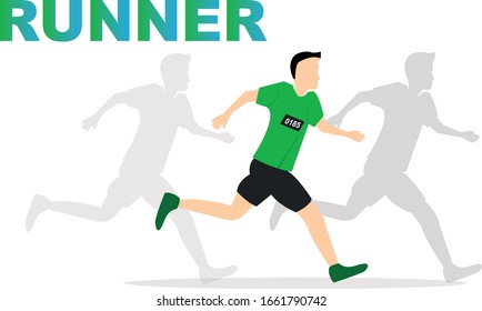 Running man vector flat design