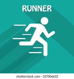 Running man.  Vector. Flat style