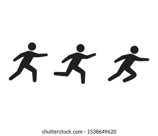 Running Man vector icon.  Simple flat symbol. Perfect Black pictogram illustration on white background.
