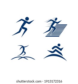Running man vector icon. Simple flat symbol on white background