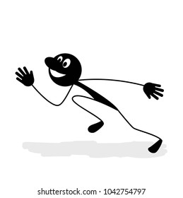 Running man. Vector illustration. 