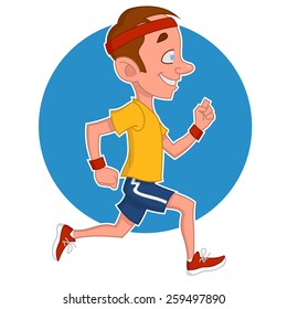 running man. Vector illustration.